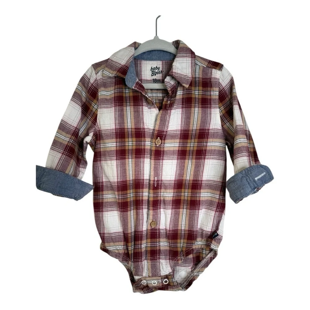 OshKosh B'gosh Red and Brown Bodysuit One Piece